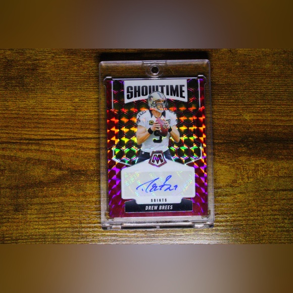 Panini Mosaic Showtime Signatures Drew Brees Red Prizm Auto 120/199 Saints - Picture 1 of 2